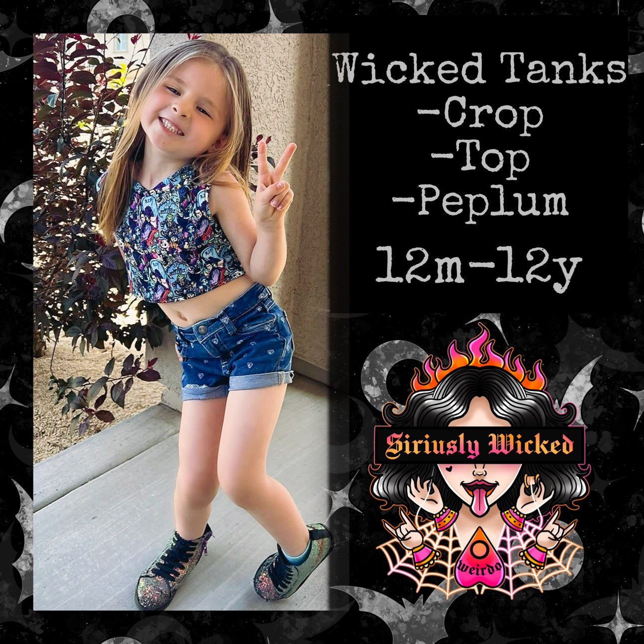 Kids Tank Top, Crop, Peplum