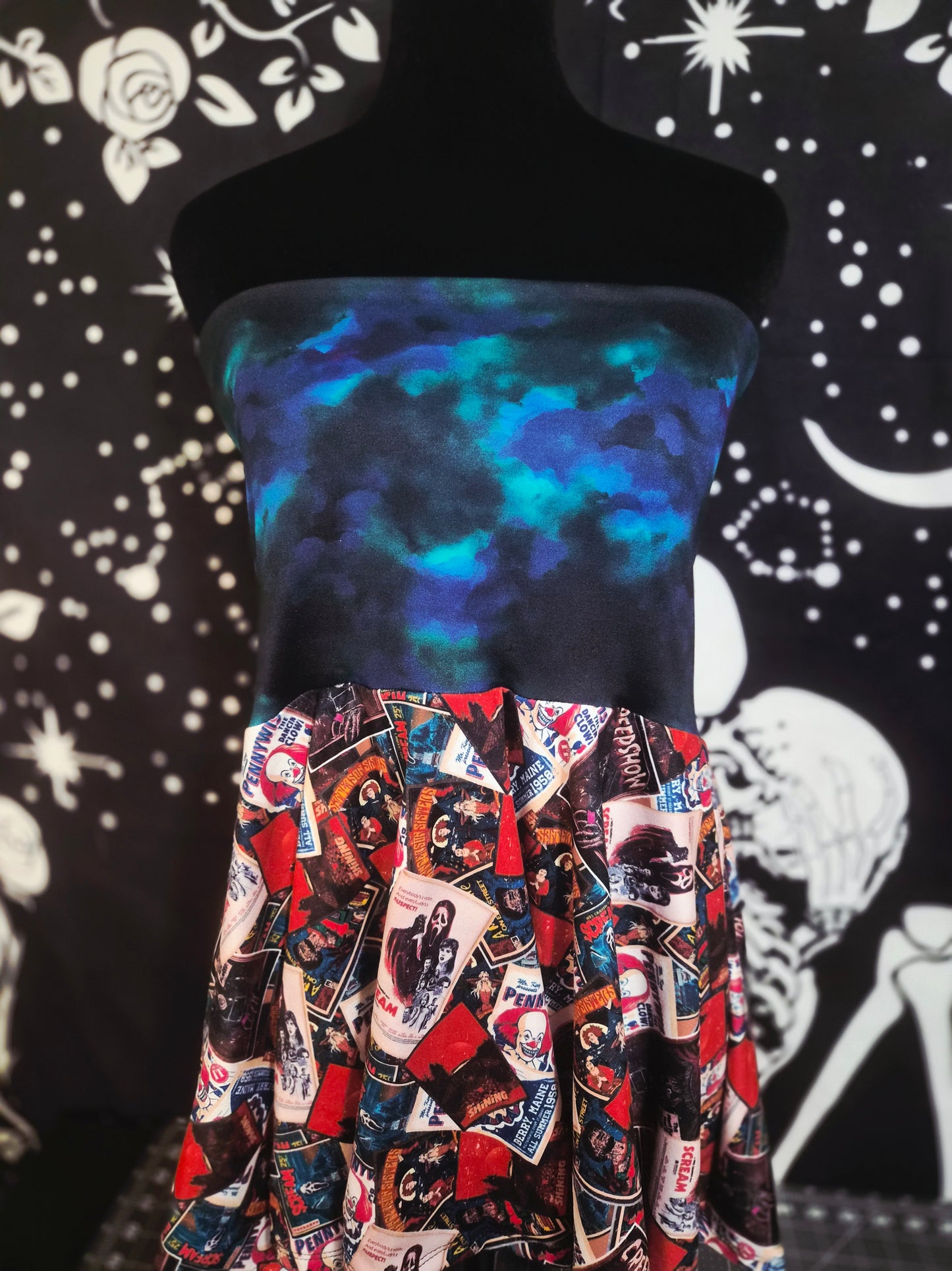 Cami Top & Skater Skirt Set: sz Lg Horror Posters
