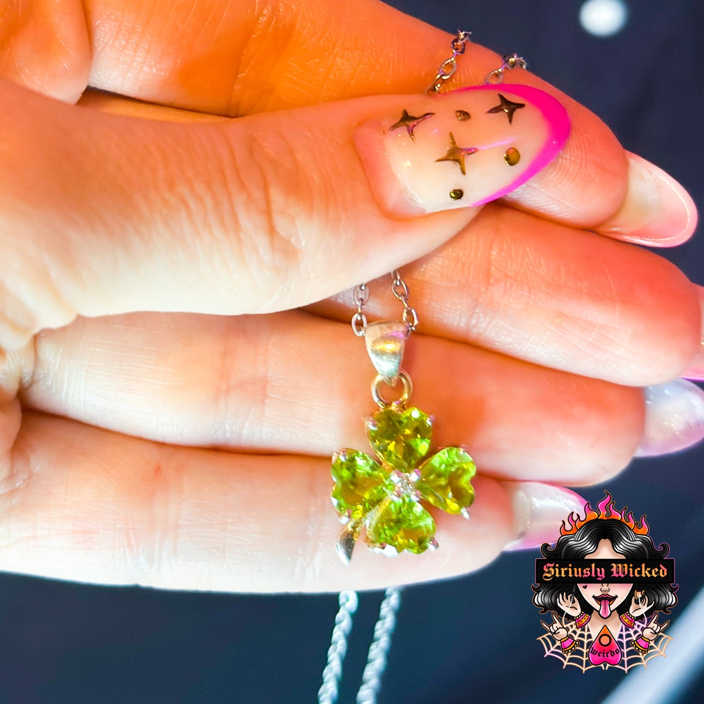 Lucky Peridot with Quartz Necklace