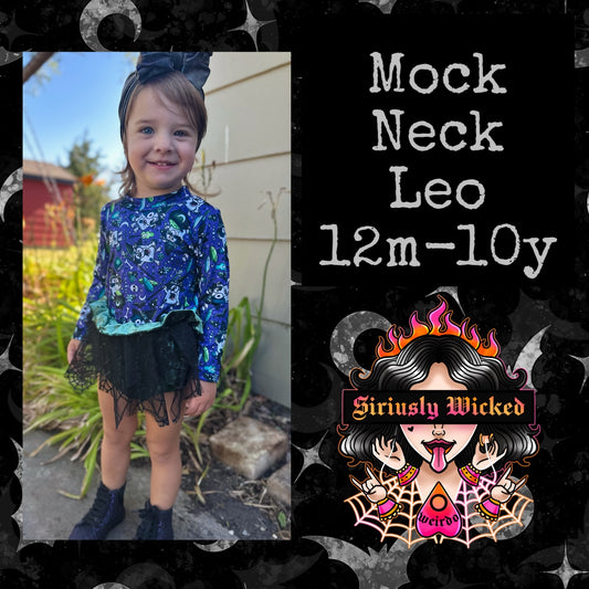 Kids Mock Neck Leo