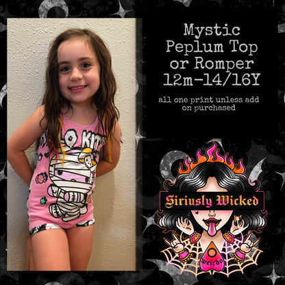 Kids Mystic Peplum Top or Romper (all one print unless add on purchased)