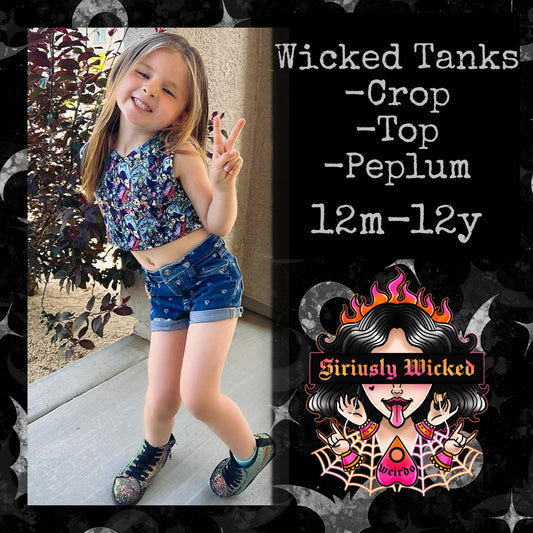 Kids Tank Top, Crop, Peplum