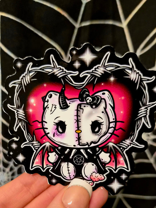 Cute as Hell Kitty Sticker
