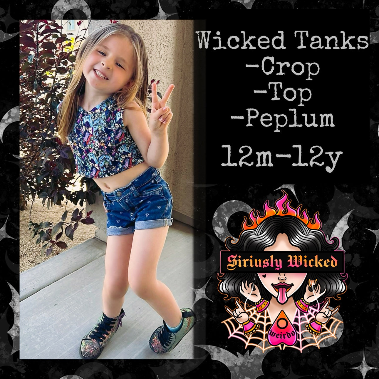 Kids Wicked Tank-Crop, Top, Peplum