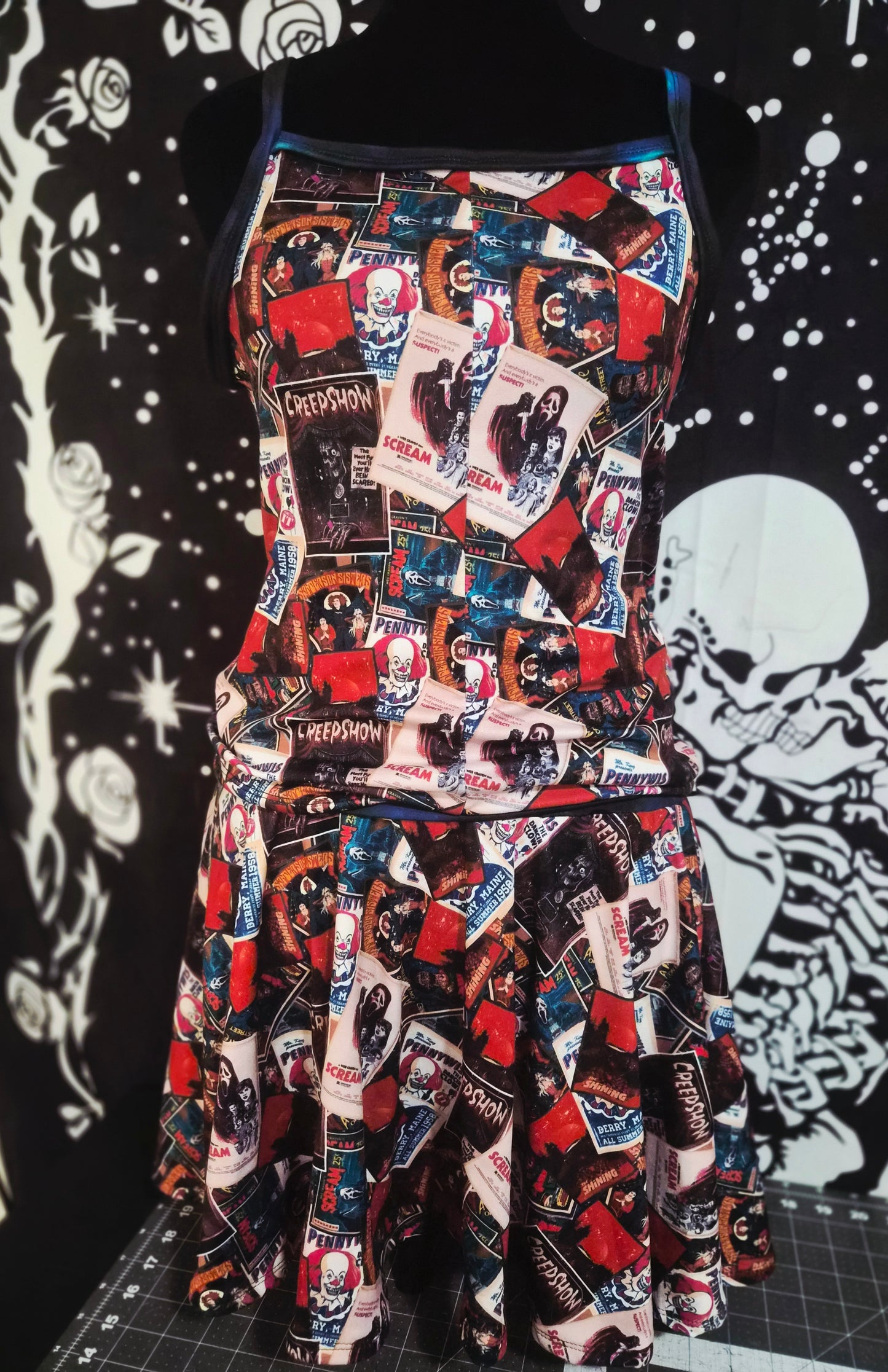 Cami Top & Skater Skirt Set: sz Lg Horror Posters