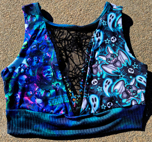 WWDITS & Batty Boo Besties with LOTR Coord Spiderweb Mesh Top sz Adult XXL-Yellow