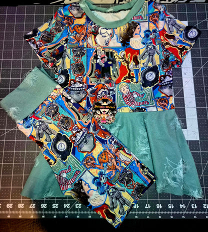 Labyrinth Tee Peplum & Bermudas Set size 8Y