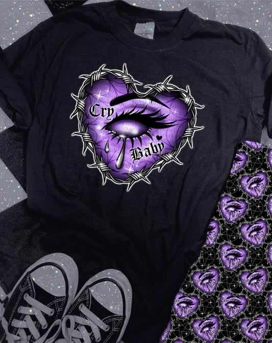 Cry Baby Tee or Biker Set TAT ENDS 6/26