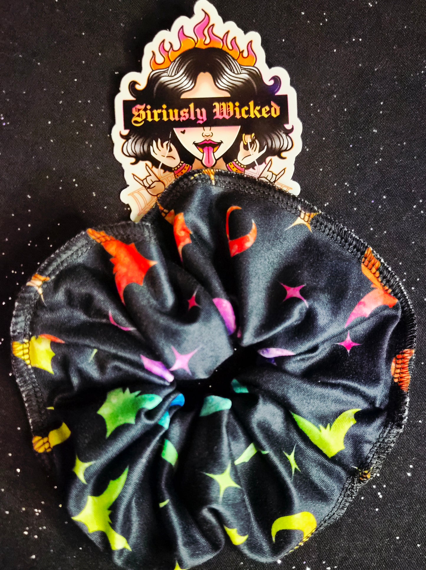 Rainbow Bats Scrunchies