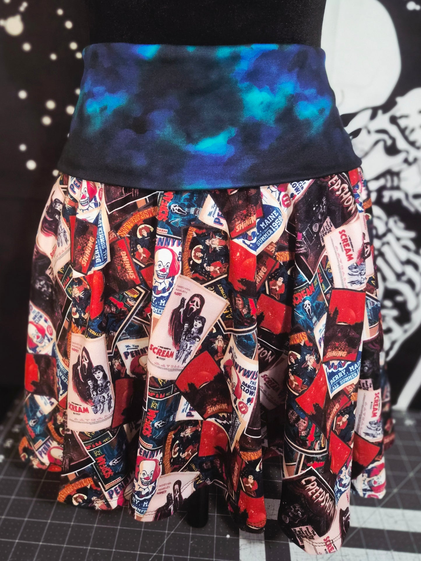 Cami Top & Skater Skirt Set: sz Lg Horror Posters