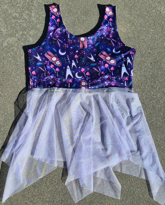 Cryptids Luna Crop with Mesh Hanky Peplum and matching twist Adult 2X